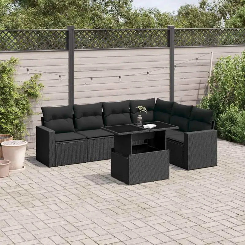 Zwarte tuinset van gepoedercoat staal met comfortabele afmetingen - Zwart / zonder opbergruimte - Tuinsets