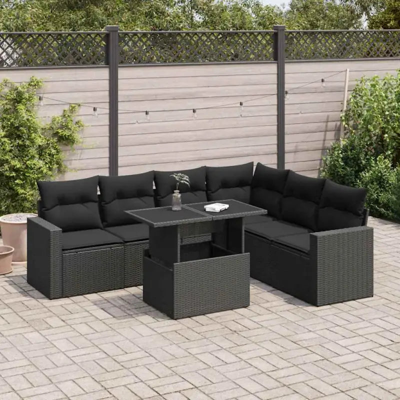 Zwarte tuinset van gepoedercoat staal met comfortabele afmetingen - Zwart / met opbergruimte - Tuinsets