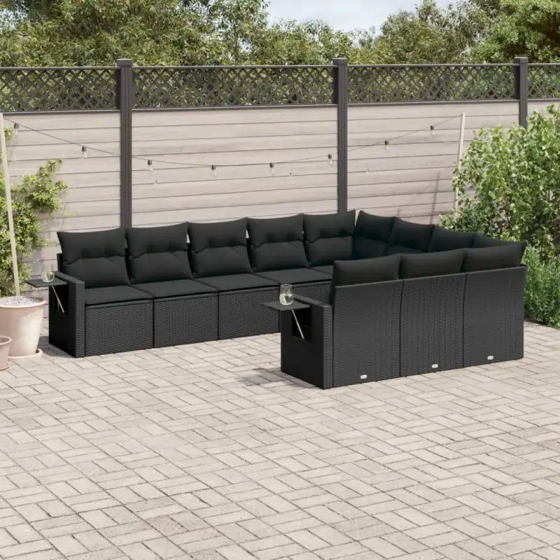Zwarte tuinset van gepoedercoat staal met comfortabele afmetingen - Zwart / Met tafel - Tuinsets