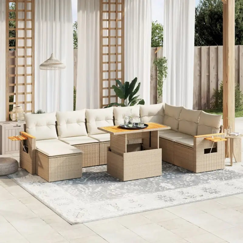 Zwarte tuinset van gepoedercoat staal met comfortabele afmetingen - beige en crèmekleurig / zonder opbergruimte