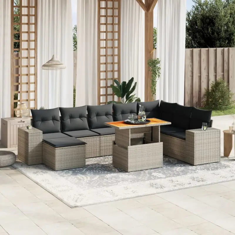 Zwarte tuinset van gepoedercoat staal met comfortabele afmetingen - Grijs / zonder opbergruimte - Tuinsets