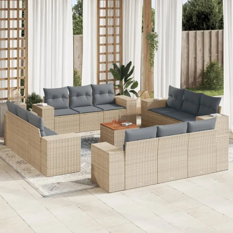Zwarte tuinset van gepoedercoat staal met ruime afmetingen - Beige en grijs - Tuinsets