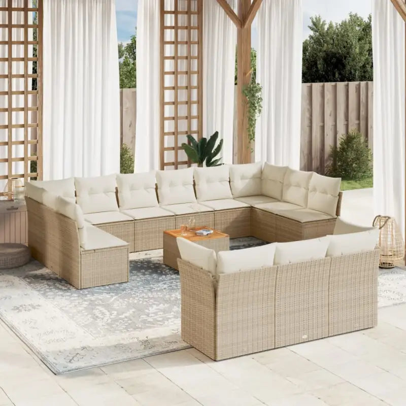 Zwarte tuinset van gepoedercoat staal met waterdichte tas voor buiten - beige en crèmekleurig - Tuinsets