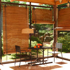 Zwarte tuinset van gepoedercoat staal met weerbestendig PE-rattan - Zwart - Tuinsets