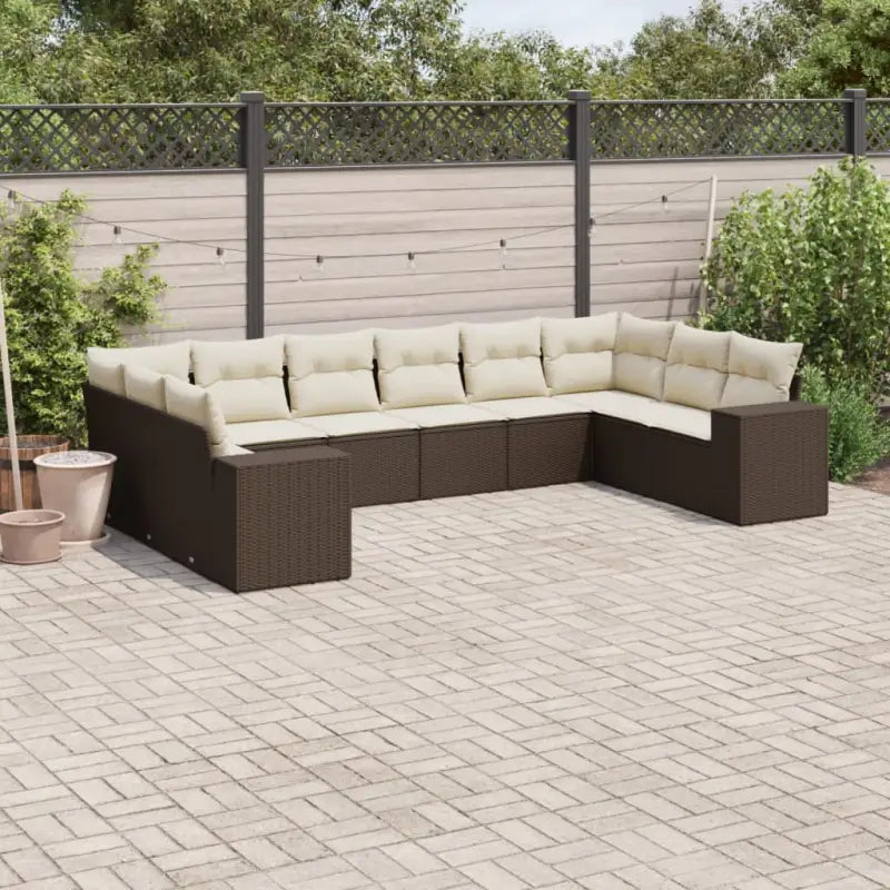 Zwarte tuinset van gepoedercoat staal voor buitenplezier - Bruin en crème / Zonder tafel - Tuinsets