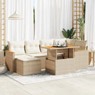Zwarte tuinset van gepoedercoat staal voor comfortabel buiten genieten - beige en crèmekleurig / met opbergruimte