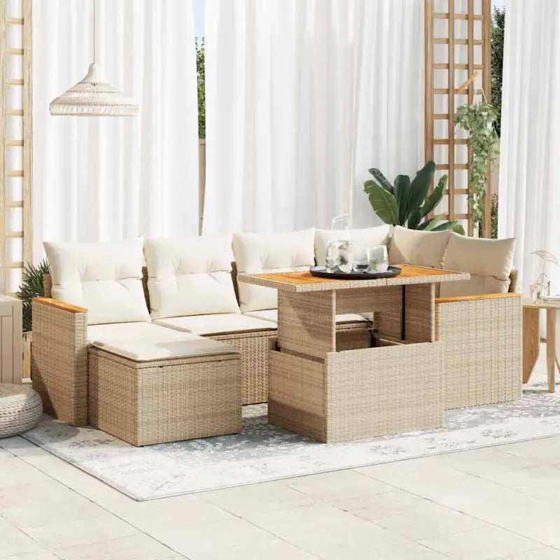 Zwarte tuinset van gepoedercoat staal voor comfortabel buiten genieten - beige en crèmekleurig / met opbergruimte