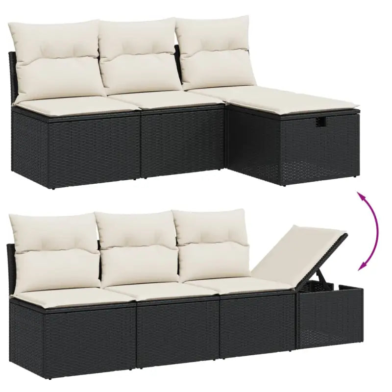 Zwarte tuinset van gepoedercoat staal voor comfortabel buiten genieten - Tuinsets