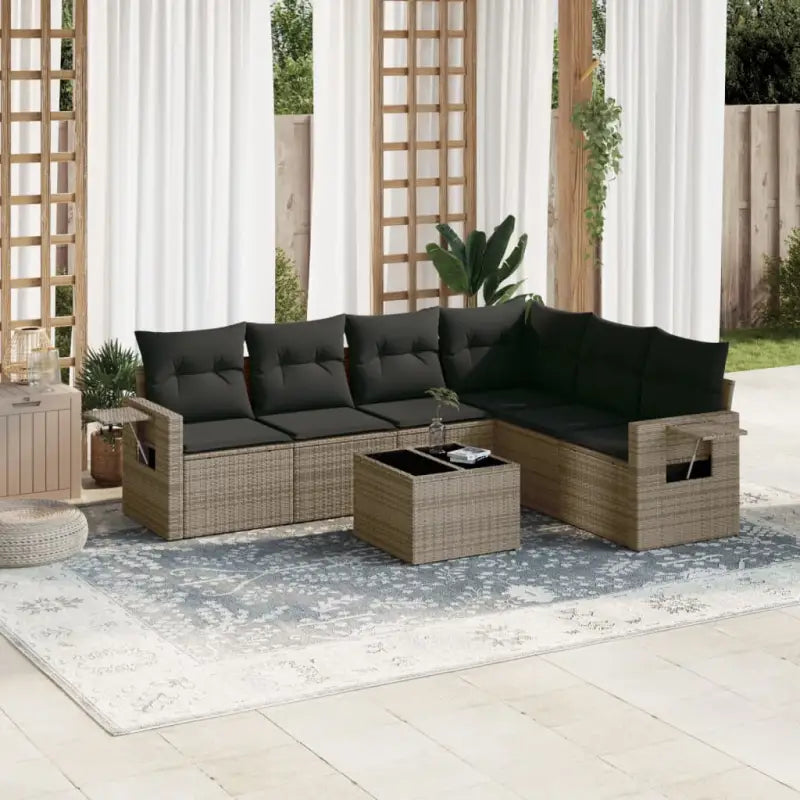 Zwarte tuinset van gepoedercoat staal voor comfortabel buiten genieten - Grijs / Met tafel - Tuinsets
