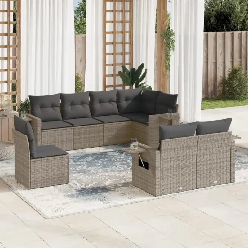 Zwarte tuinset van gepoedercoat staal voor comfortabel buiten ontspanning - Grijs / Met tafel - Tuinsets