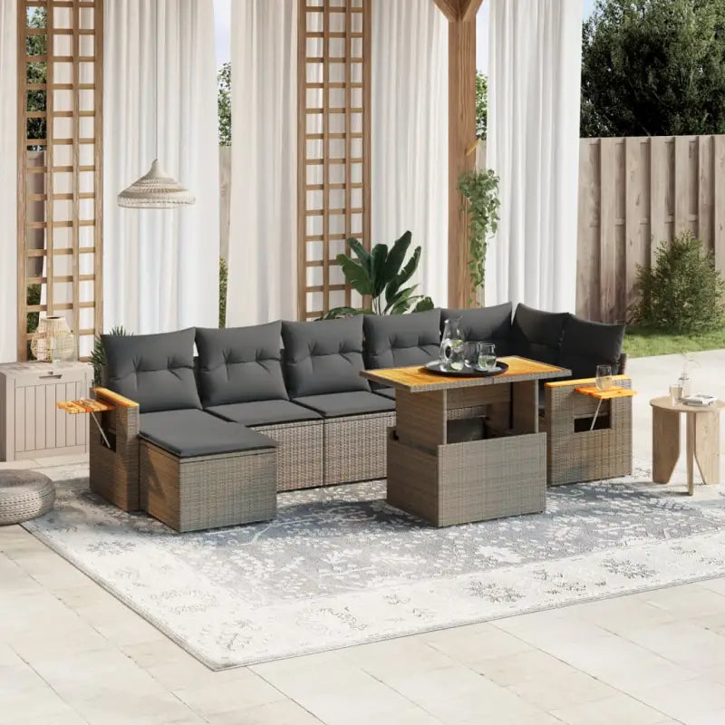 Zwarte tuinset van gepoedercoat staal voor comfortabel buiten genieten - Grijs / zonder opbergruimte - Tuinsets
