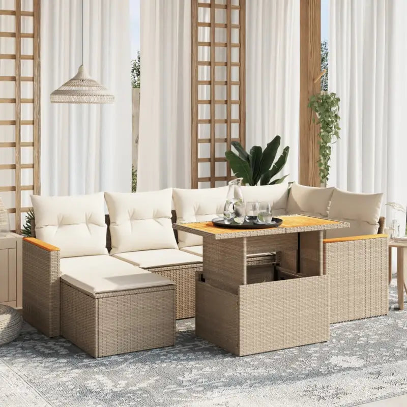 Zwarte tuinset van gepoedercoat staal voor comfortabel buiten genieten - beige en crèmekleurig / zonder opbergruimte