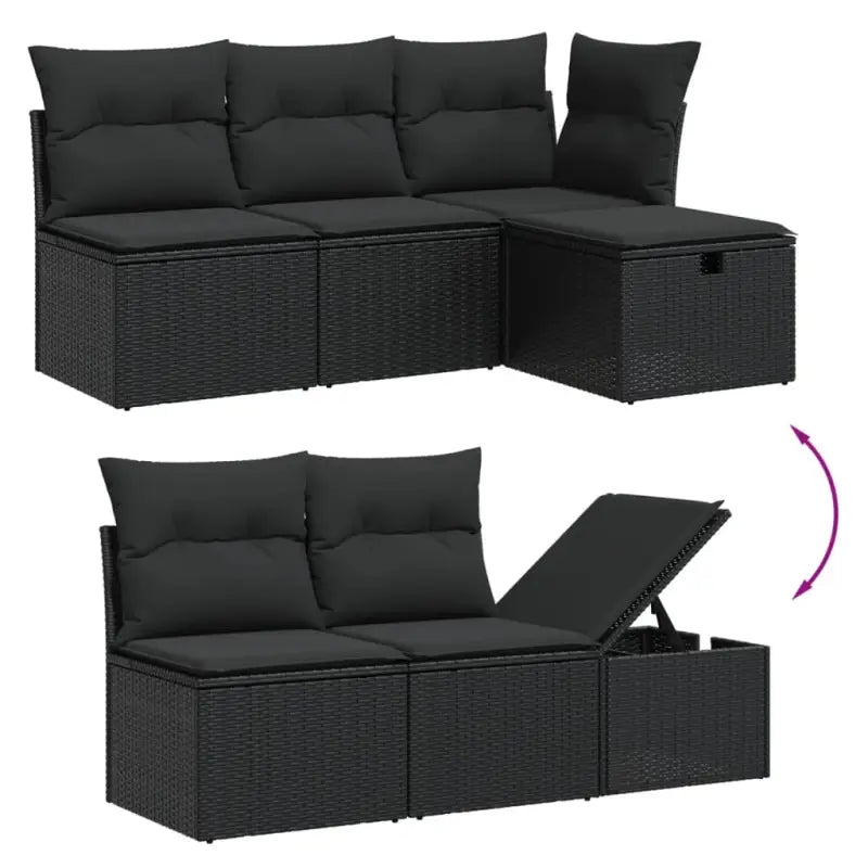 Zwarte tuinset van gepoedercoat staal voor comfortabel buiten genieten - Tuinsets