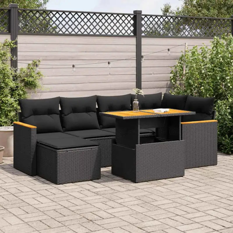 Zwarte tuinset van gepoedercoat staal voor comfortabel buiten genieten - Zwart / met opbergruimte - Tuinsets
