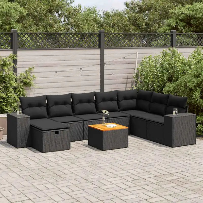 Zwarte tuinset van gepoedercoat staal voor comfortabel buiten genieten - Zwart / met opbergruimte - Tuinsets