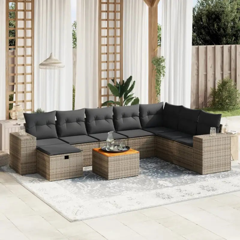Zwarte tuinset van gepoedercoat staal voor comfortabel buiten genieten - Grijs / zonder opbergruimte - Tuinsets