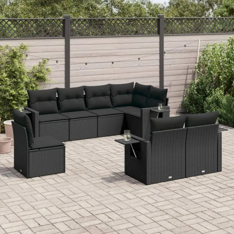 Zwarte tuinset van gepoedercoat staal voor comfortabel buiten ontspanning - Zwart / Met tafel - Tuinsets