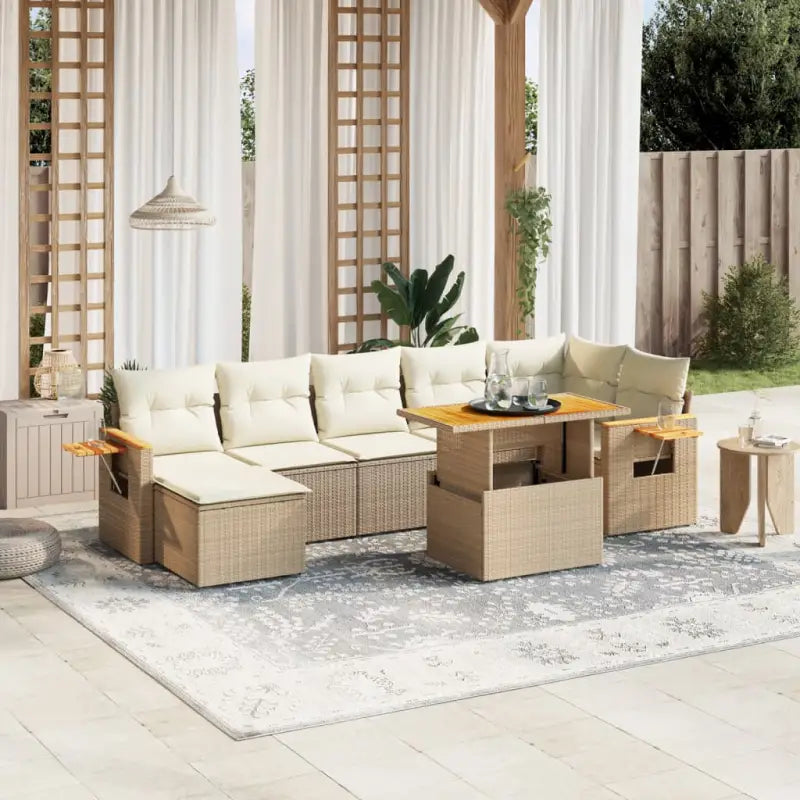 Zwarte tuinset van gepoedercoat staal voor comfortabel buiten genieten - beige en crèmekleurig / zonder opbergruimte