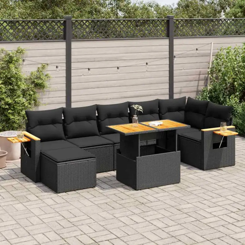 Zwarte tuinset van gepoedercoat staal voor comfortabel buiten genieten - Zwart / met opbergruimte - Tuinsets