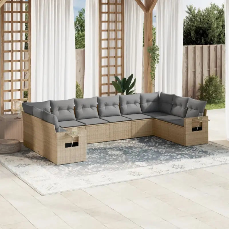 Zwarte tuinset van gepoedercoat staal voor comfortabel buitengebruik - Beige en grijs / Zonder tafel - Tuinsets