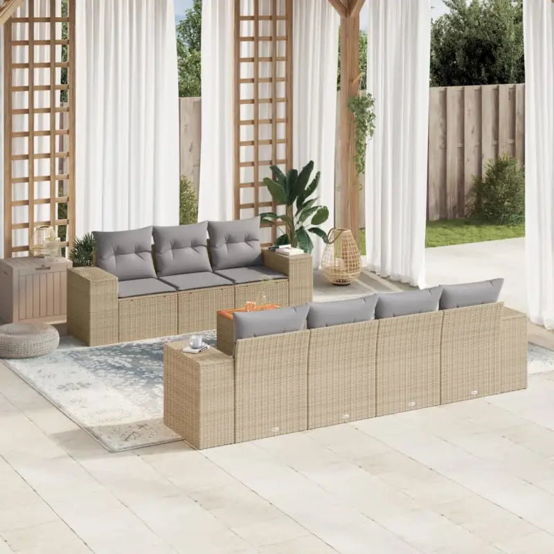 Zwarte tuinset van gepoedercoat staal voor comfortabel buitenplezier - Beige en grijs - Tuinsets