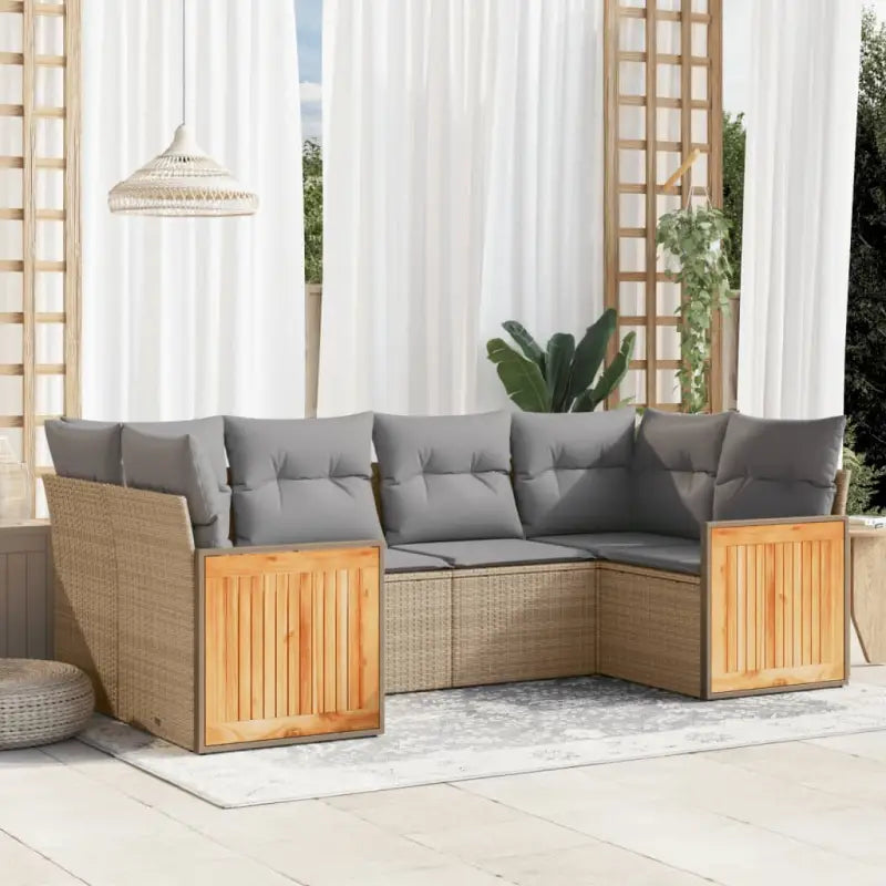 Zwarte tuinset van gepoedercoat staal voor comfortabele buitenruimte - Beige en grijs - Tuinsets
