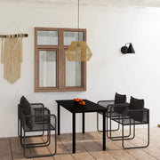 Zwarte tuinset van gepoedercoat staal voor een stijlvolle buitenruimte - Tuinsets