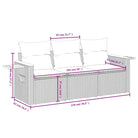 Zwarte tuinset van poly rattan met wasbare hoes voor buitenplezier - Tuinsets