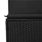 Zwarte tuinset van poly rattan met wasbare hoes voor buitenplezier - Tuinsets