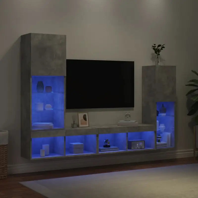 Zwevend TV meubel in Grijs Sonoma met RGB LED-verlichting - Betongrijs / 1 - Tv-meubels