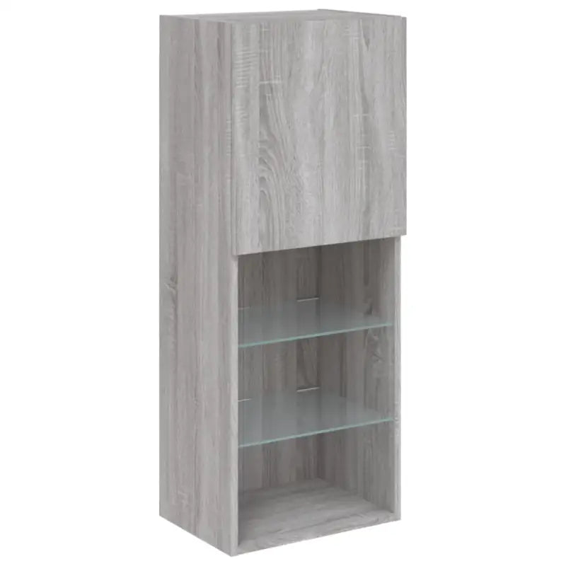 Zwevend TV meubel in Grijs Sonoma met RGB LED-verlichting - Tv-meubels
