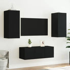 Zwevend tv-meubel met rgb led-verlichting van bewerkt hout - Tv-meubels
