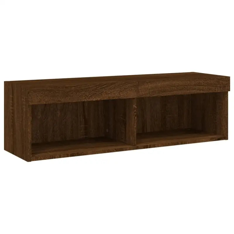 Zwevend Tv-meubel van bewerkt hout met rgb led-verlichting - bruin eikenkleur / 1 - Tv-meubels