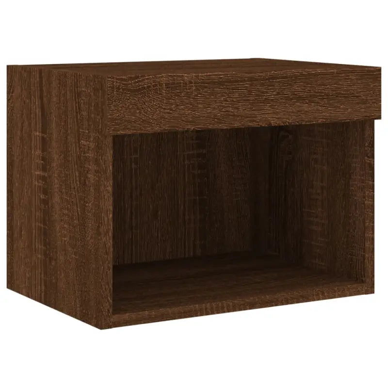 Zwevend Tv-meubel van bewerkt hout met rgb led-verlichting - bruin eikenkleur / 1 - Tv-meubels