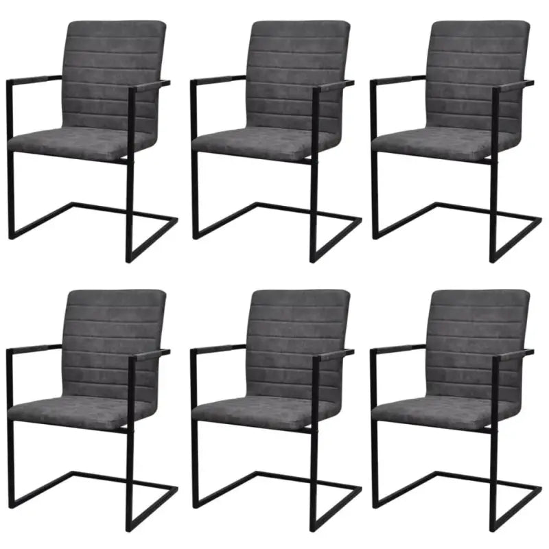 Zwevende eetkamerstoelen levering bevat voor modern interieurstijl - Donkergrijs / 6 / Gestreept patroon