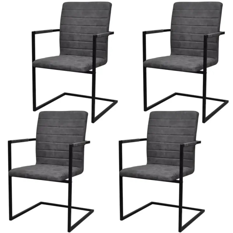 Zwevende eetkamerstoelen levering bevat voor modern interieurstijl - Donkergrijs / 4 / Gestreept patroon