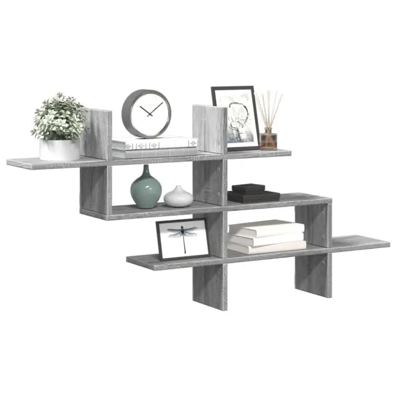 Zwevende schap van bewerkt hout voor een stijlvolle muuropslag - Grijs sonoma / 1 - Wandplanken