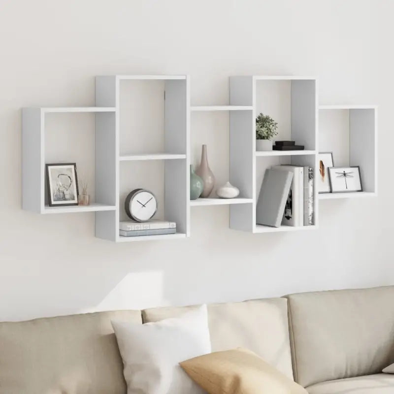 Zwevende schap van bewerkt hout voor maximale ruimtegebruik in huis - Wit / 159 x 18 x 65 cm / 1 - Wandplanken