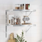 Zwevende wandplank van roestvrijstaal voor diverse ruimtes - Zilver / 50 x 40 x 3 cm / 1 - Wandplanken