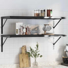 Zwevende wandplank van roestvrijstaal voor diverse ruimtes - Zwart / 100 x 40 x 3 cm / 1 - Wandplanken