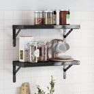 Zwevende wandplank van roestvrijstaal voor diverse ruimtes - Zwart / 50 x 23.5 x 3 cm / 1 - Wandplanken